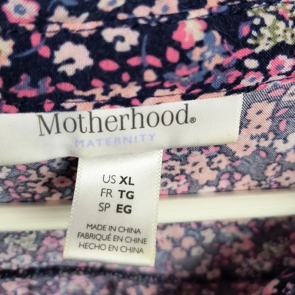 Motherhood Maternity XL Tunic Top Purple Floral